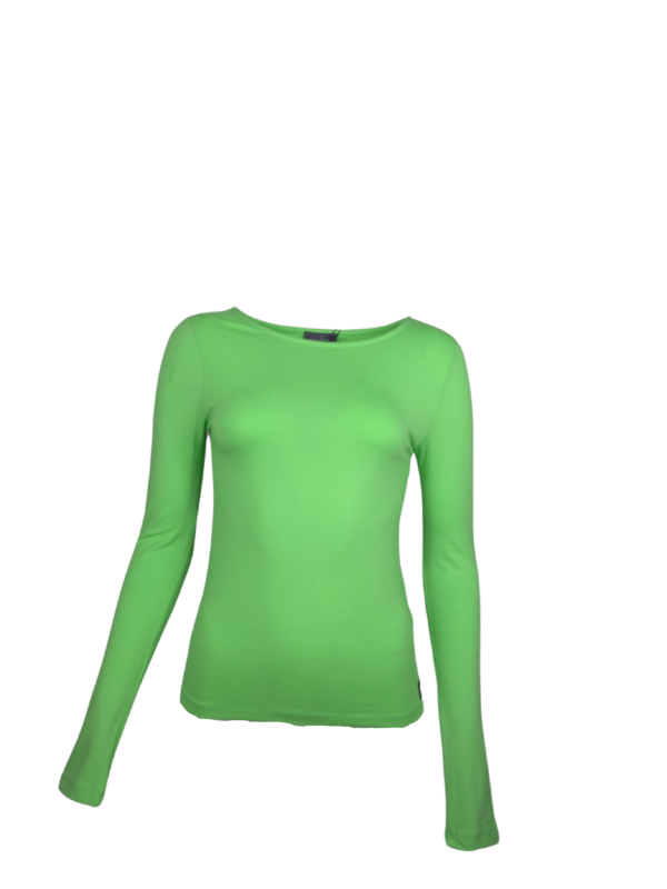Rahat ve Şık Kayık Yakalı Su Yeşili T-shirt - Görsel 5