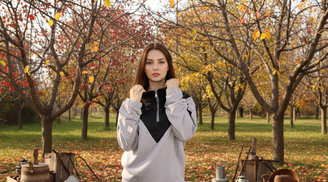 Kadın Şık Garnili Gri - Siyah Eşofman Takımı - Yüksek Kaliteli Kapüşonlu Jogger Seti - Görsel 14