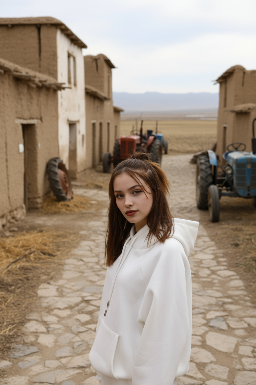 Kadın Oversize Kapüşonlu Eşofman Takımı PREMIUM Kalite | Beyaz Kışlık Jogger Seti - Görsel 13